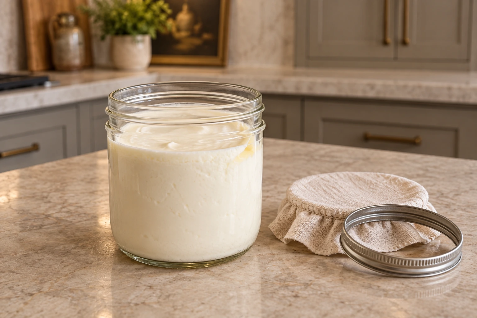 Set yogurt-culture sour cream after the 24-hour warm culture and before chilling