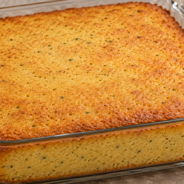 Square almond flour herb bread baked for Full GAPS stuffing cubes