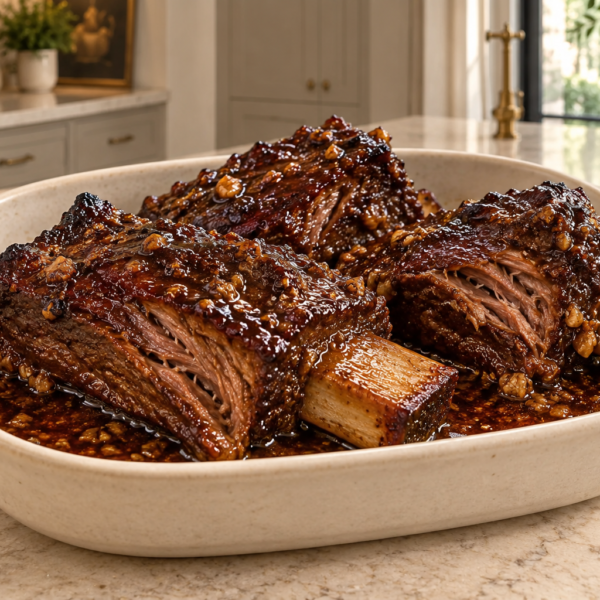 Full GAPS slow cooker Chinese beef short ribs glazed with coconut aminos honey ginger and garlic
