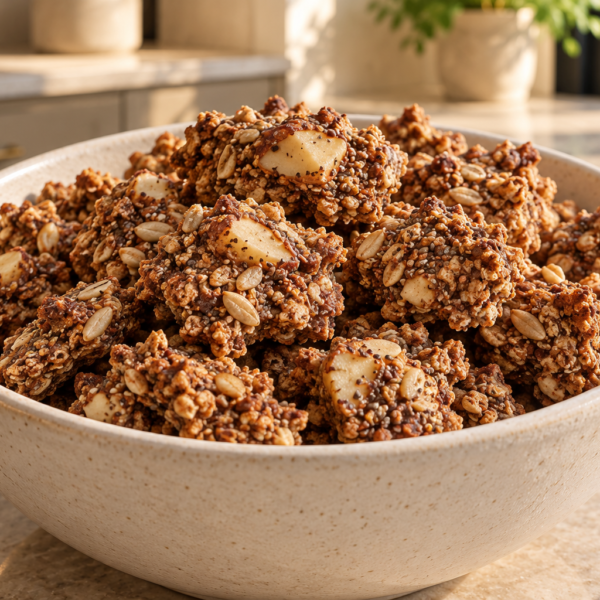 Crunchy Full GAPS grain-free granola with Brazil nuts and sunflower seeds