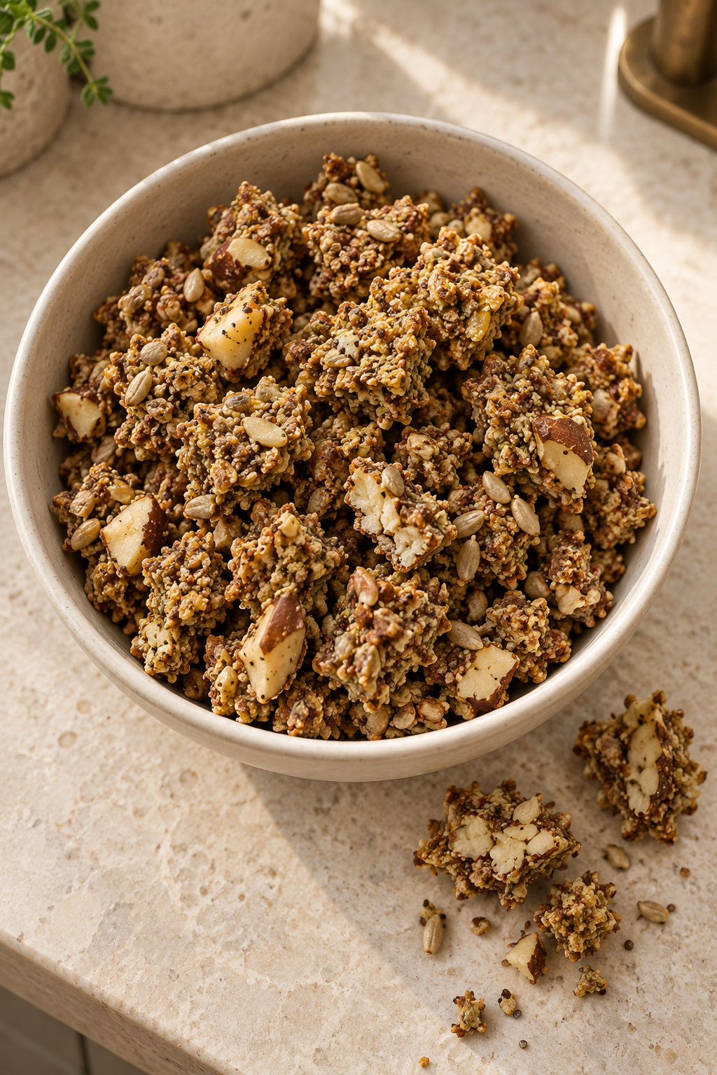Second close angle of crunchy Full GAPS grain-free granola clusters