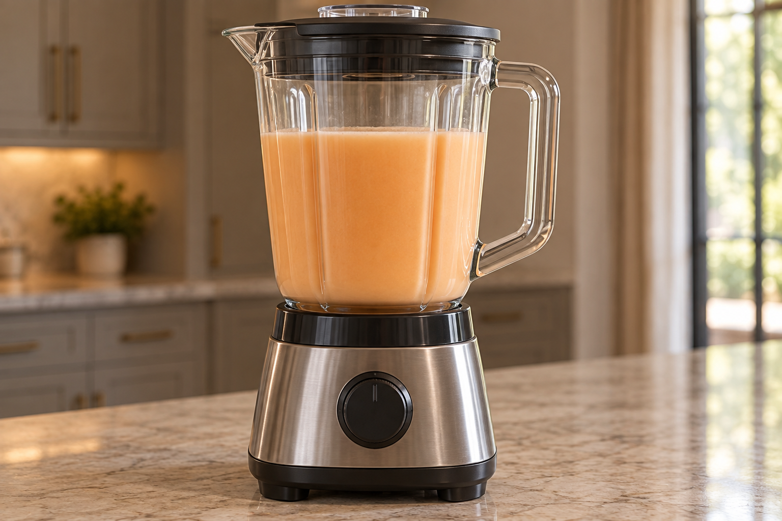 Smooth cantaloupe water honey and vanilla mixture in a stopped blender before sour cream is added