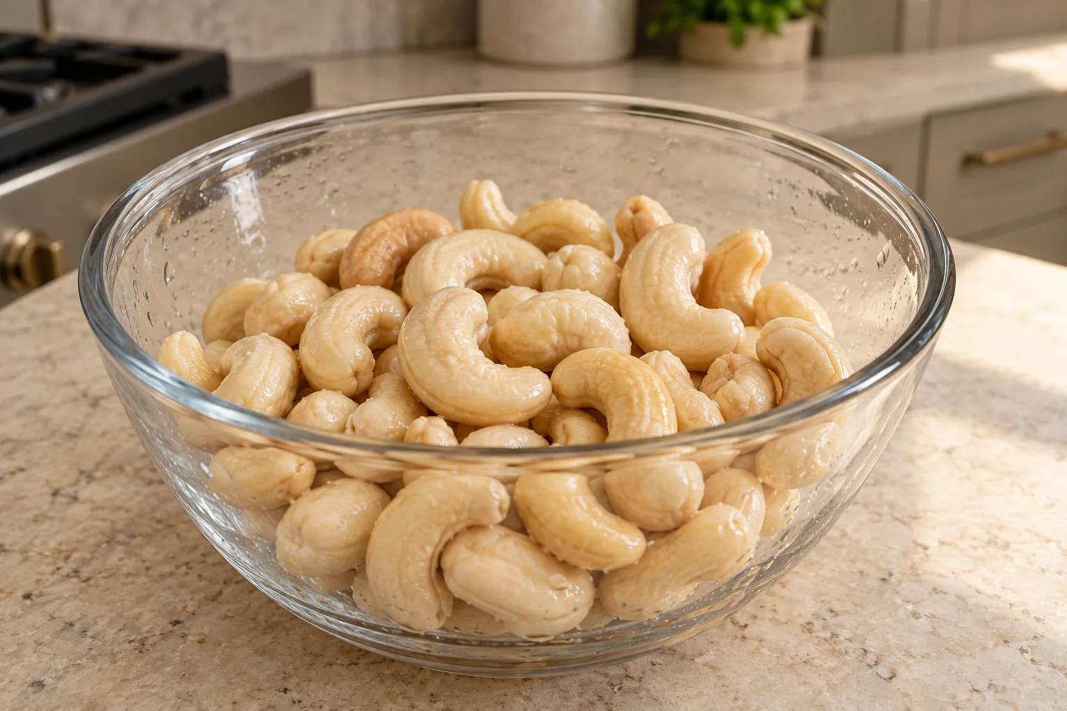 Soaked and rinsed cashews drained for Full GAPS spinach dip