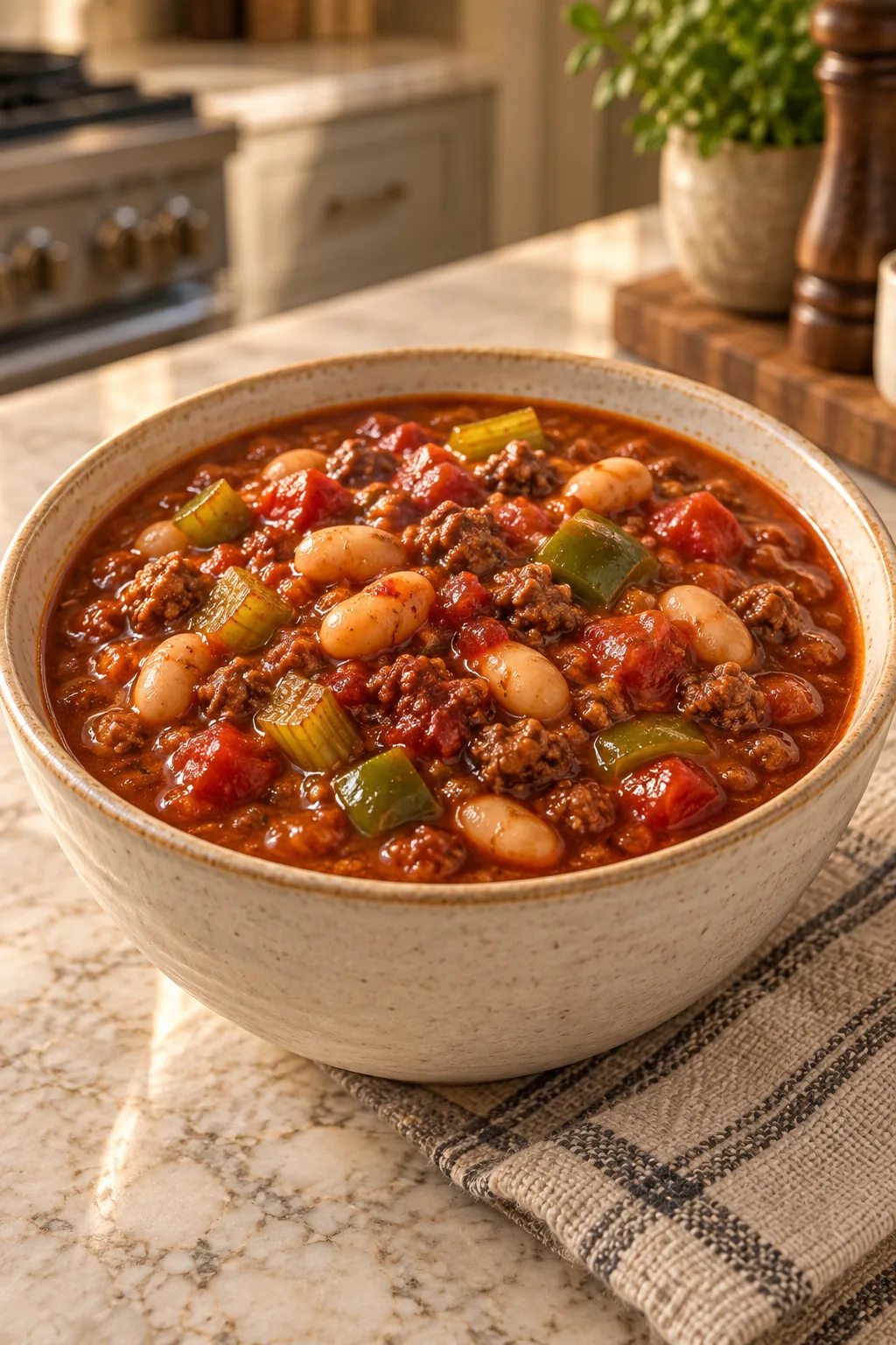 Eight-Quart White Bean Beef Chili for Full GAPS