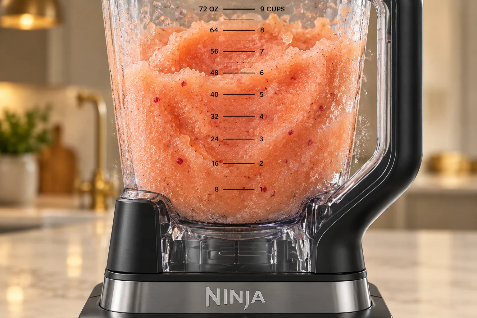 Thick orange and red grape slushie blended in the Ninja BN801