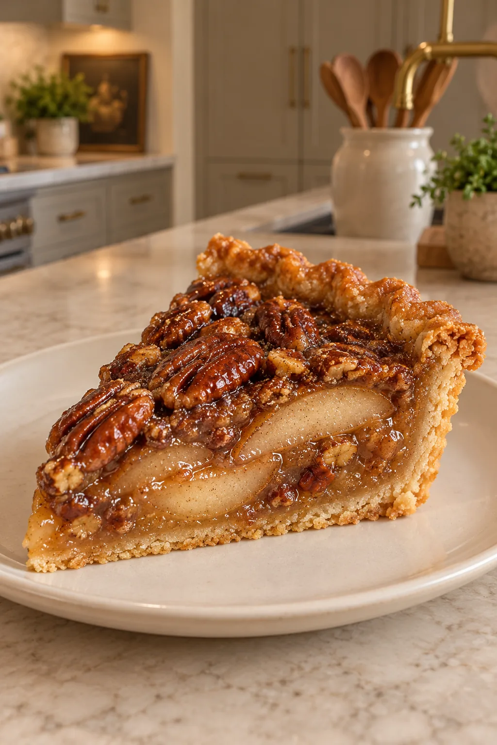 Honey-Sweetened Pear Pecan Pie for Full GAPS