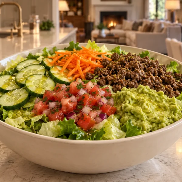 Large-bowl beef taco salad for Full GAPS