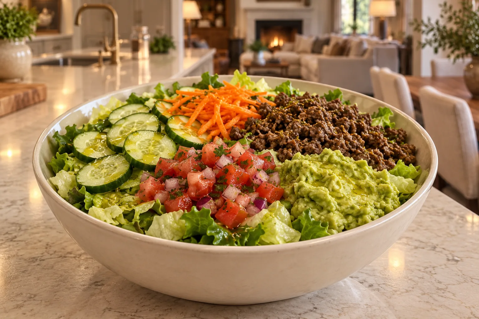 Large-bowl beef taco salad for Full GAPS