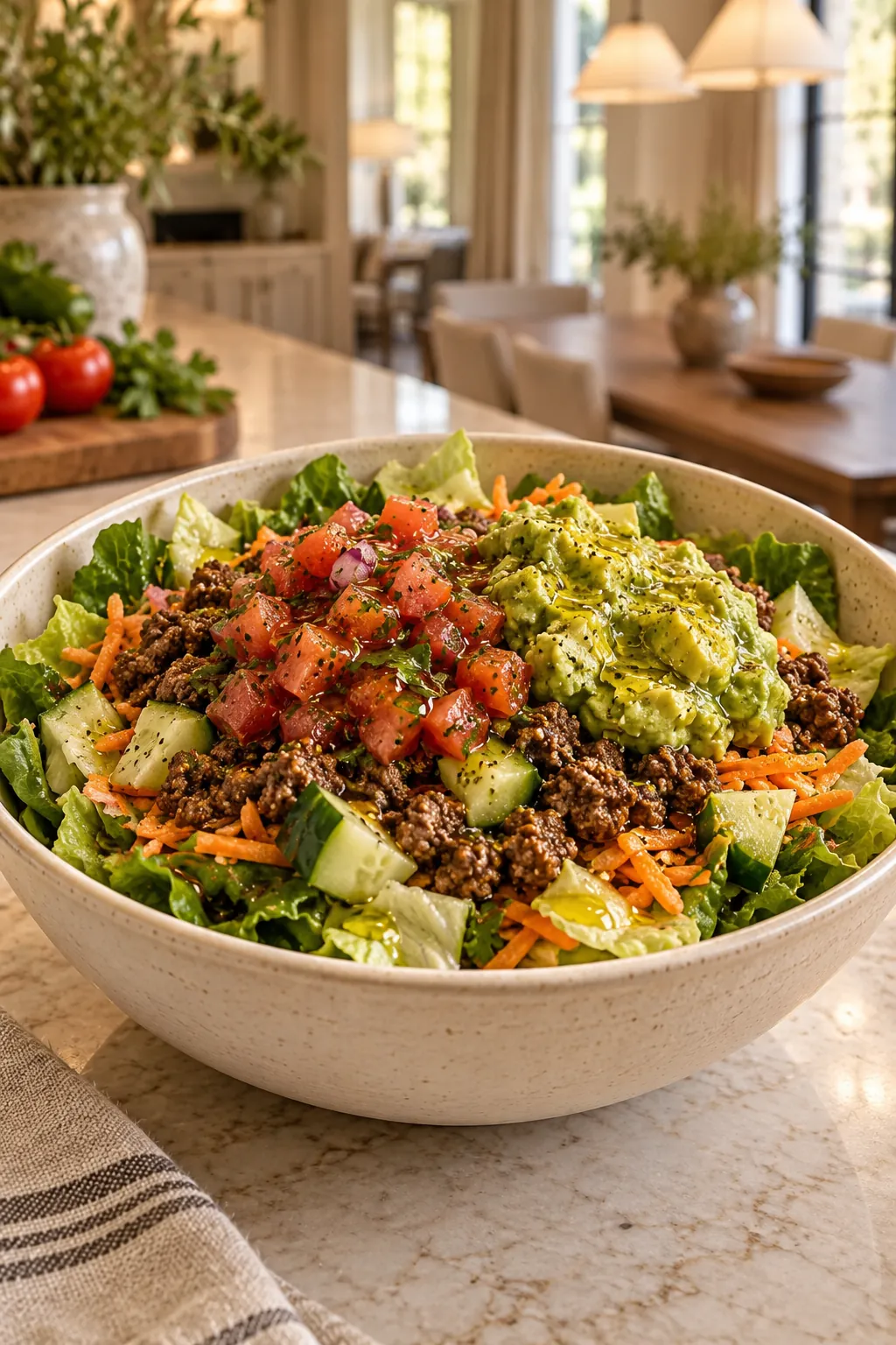 Large-Bowl Beef Taco Salad for Full GAPS