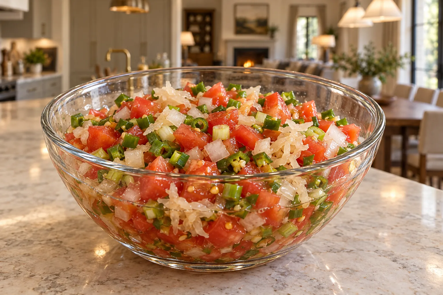 Fresh tomato onion salsa with optional jalapeño and fermented sauerkraut