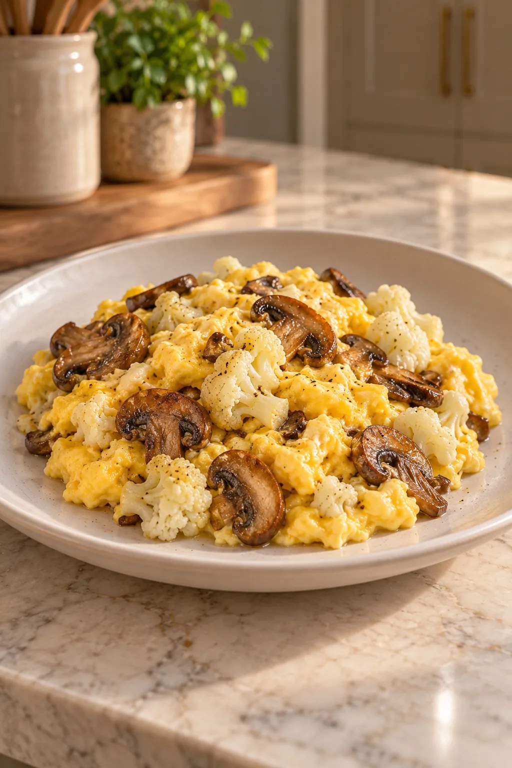 Mushroom Cauliflower Scrambled Eggs for Full GAPS
