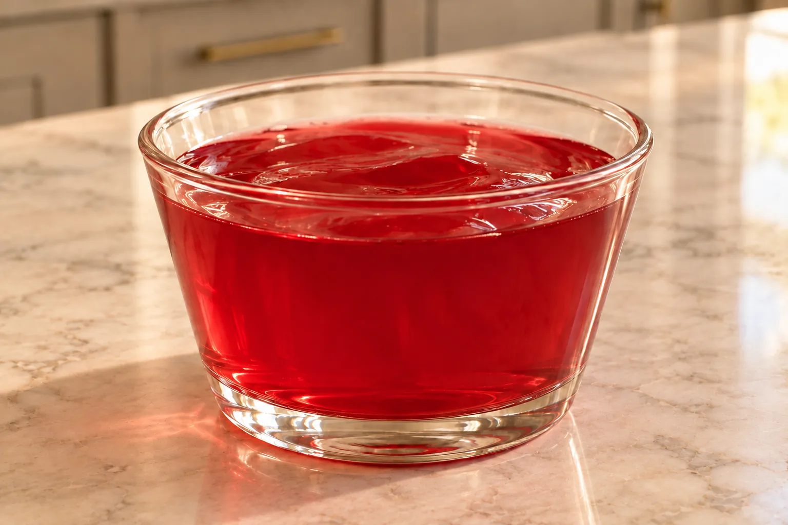 Smooth pomegranate lemon jello for Full GAPS in a clear glass pudding cup