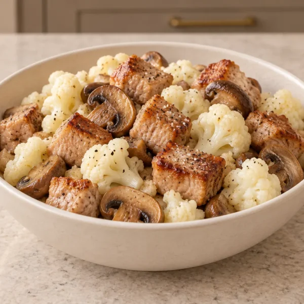 Pork chop and cauliflower hash for Full GAPS