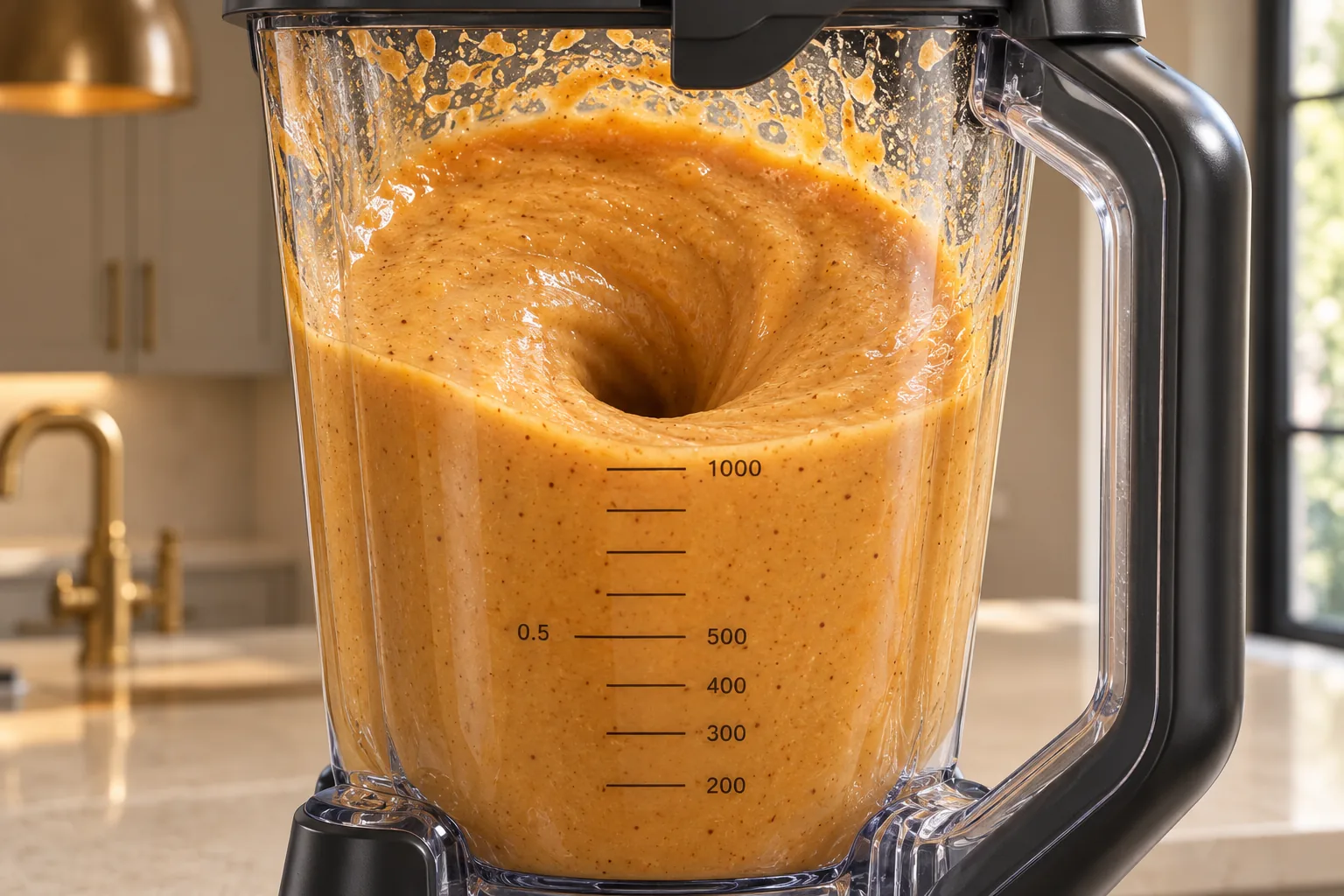 Smooth pumpkin coconut smoothie blended in the Ninja BN801