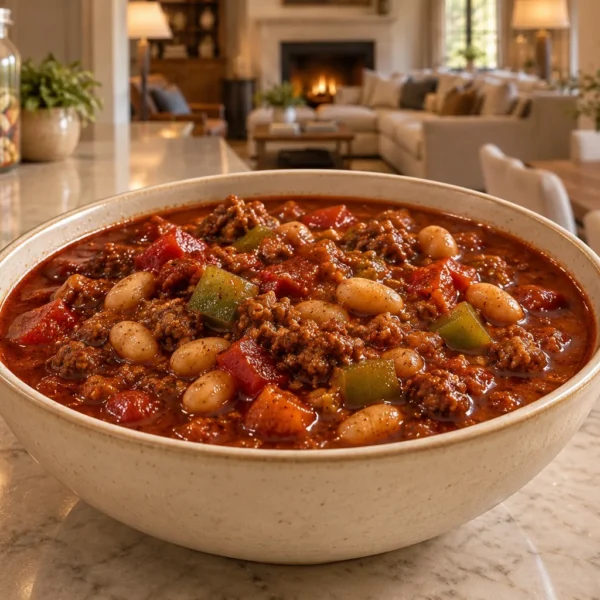 Spicy ancho beef and navy bean chili for Full GAPS