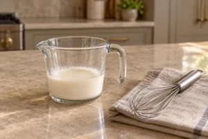 Filtered water and homemade 24-hour sour cream whisked until smooth and milk-like