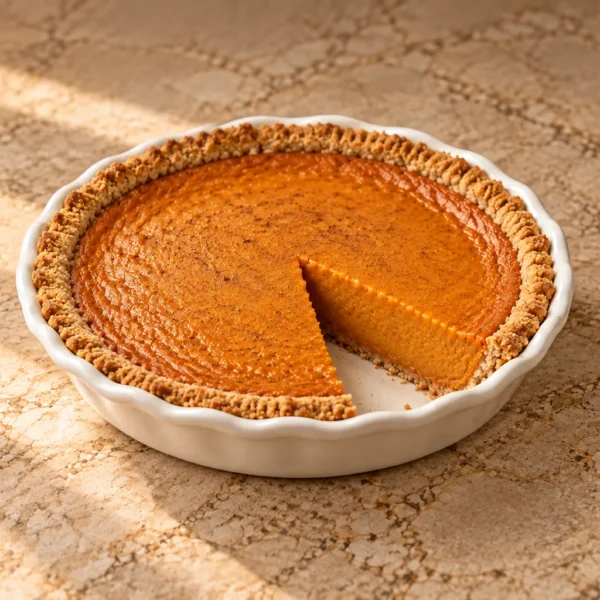 Carrot sweet potato-style pie for later Full GAPS with one wedge removed