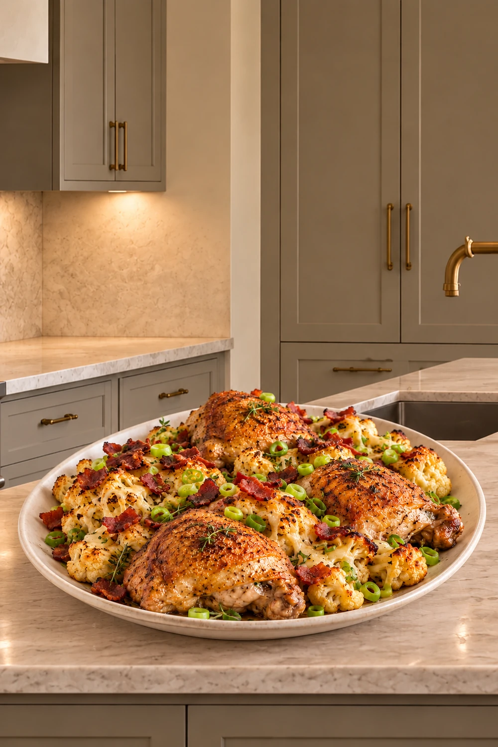 Chicken and Loaded Cauliflower Sheet Pan Dinner