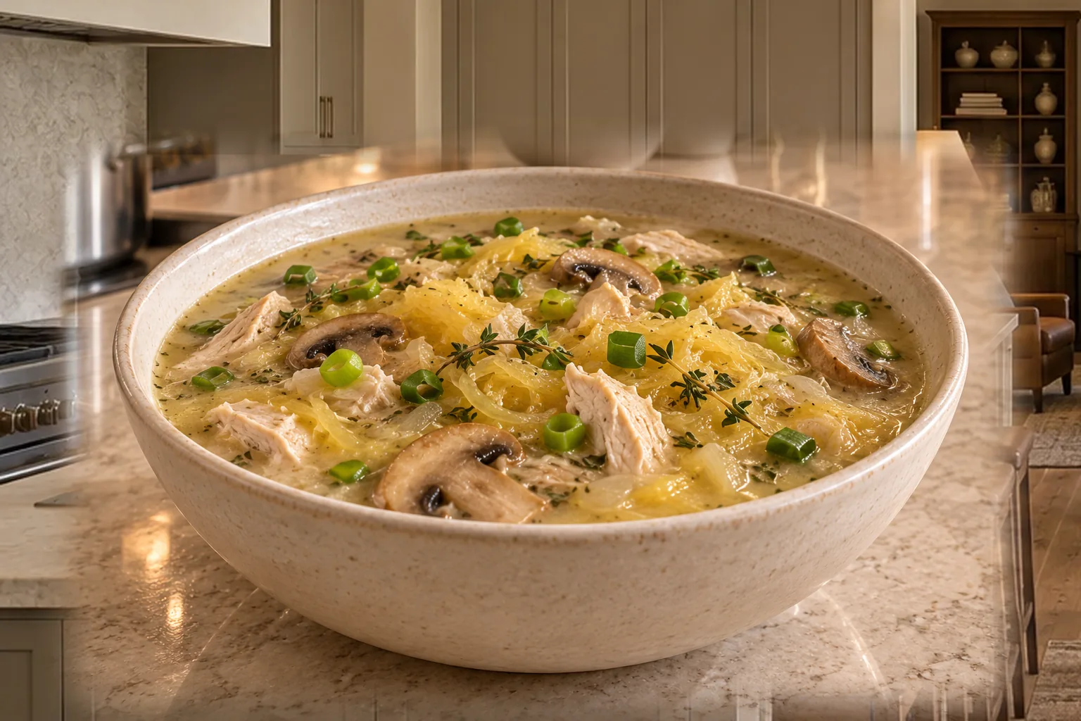Chicken tetrazzini soup with spaghetti squash for Full GAPS