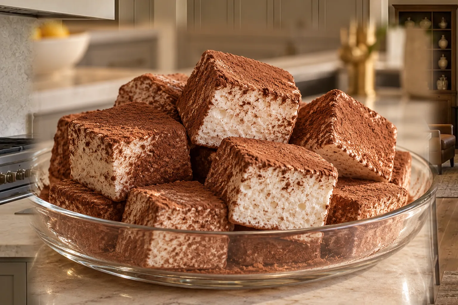 Cocoa-dusted honey meringue marshmallows for Later Full GAPS
