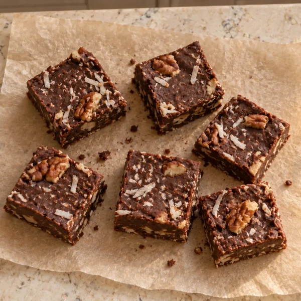 Coconut pecan cocoa fudge for later Full GAPS, cut into small squares on parchment