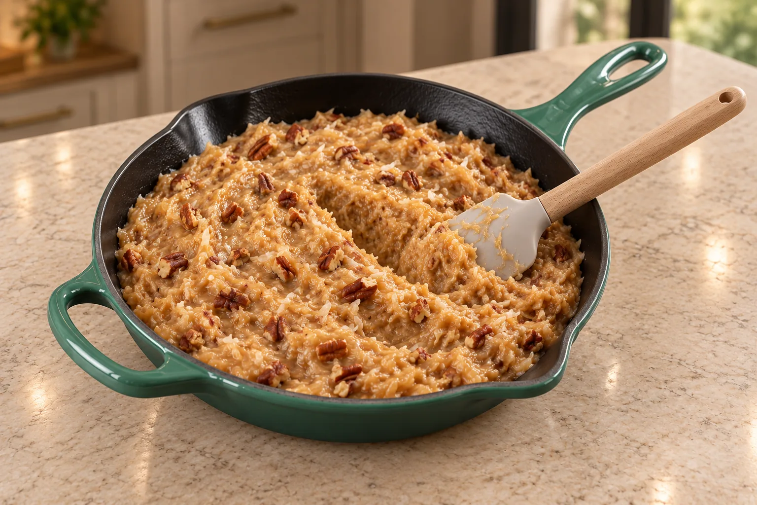 Chopped prepared pecans and coconut folded into stiff chilled frosting for Later Full GAPS