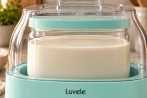 Smooth cashew cream culturing in the Luvele Pure Plus yogurt maker