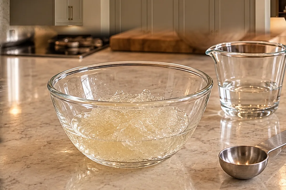 Pure unflavored gelatin bloomed in filtered water