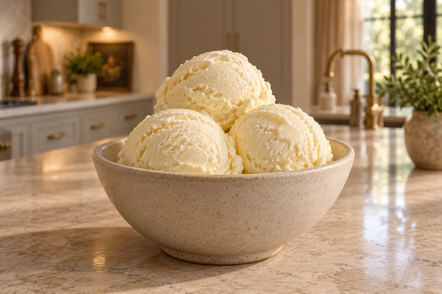Creamy lemon ice cream with cultured sour cream and raw honey for Full GAPS