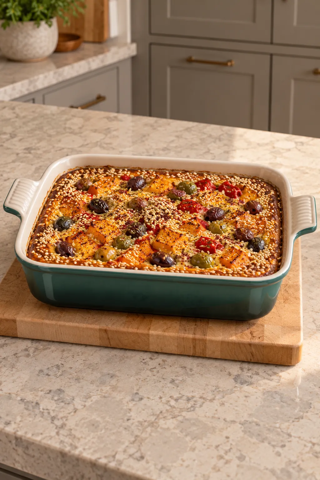 Mediterranean Squash and Olive Crustless Quiche for Full GAPS