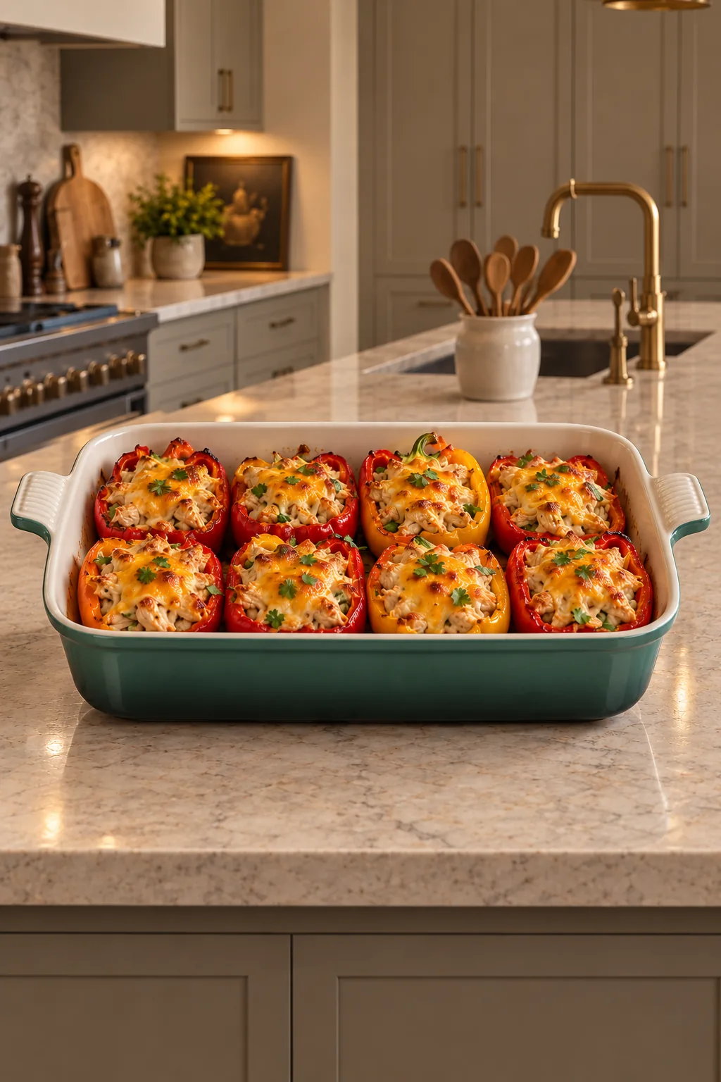 GAPS Mexican Chicken Salad Stuffed Peppers with Cheddar