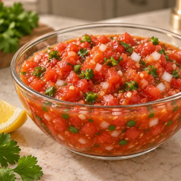Mild fresh tomato salsa with cumin and lemon for Full GAPS