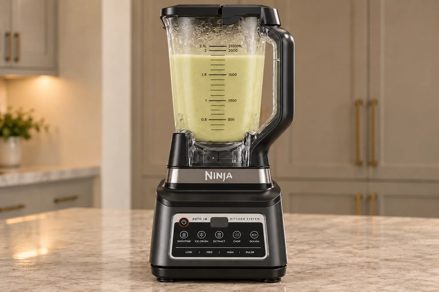 Peeled zucchini ginger bisque blended in Ebonie's Ninja BN801