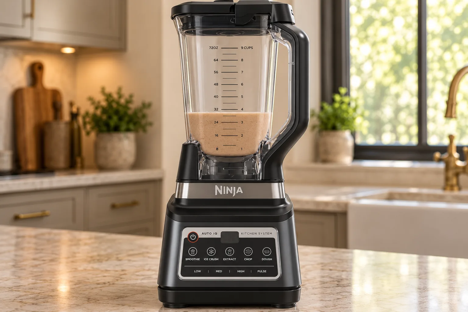 Smooth finished Full GAPS peanut butter milkshake after coconut cream is briefly blended in