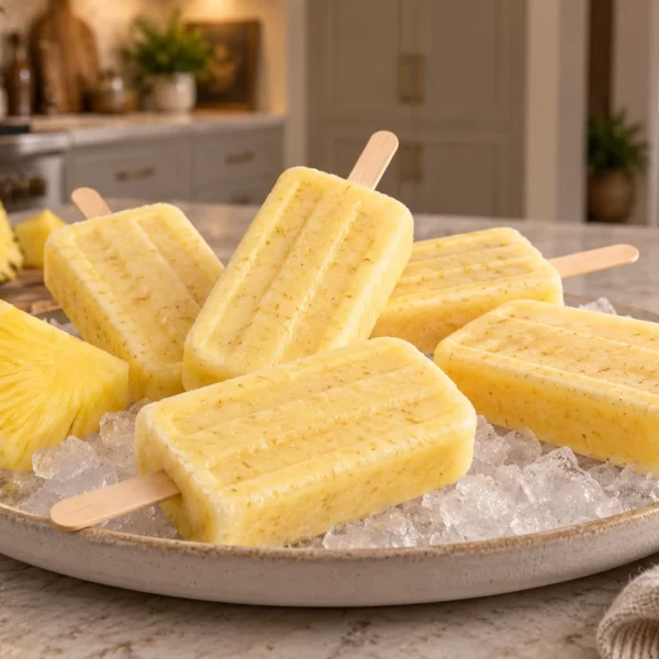 Pineapple creamsicles with cultured sour cream and raw honey