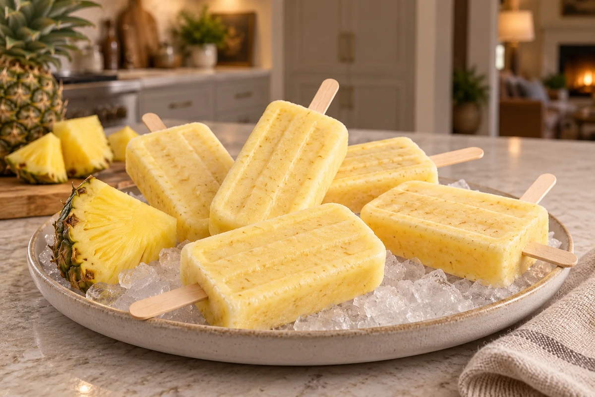 Pineapple creamsicles with cultured sour cream and raw honey