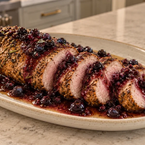 Pork tenderloin with honey blueberry sauce for Full GAPS