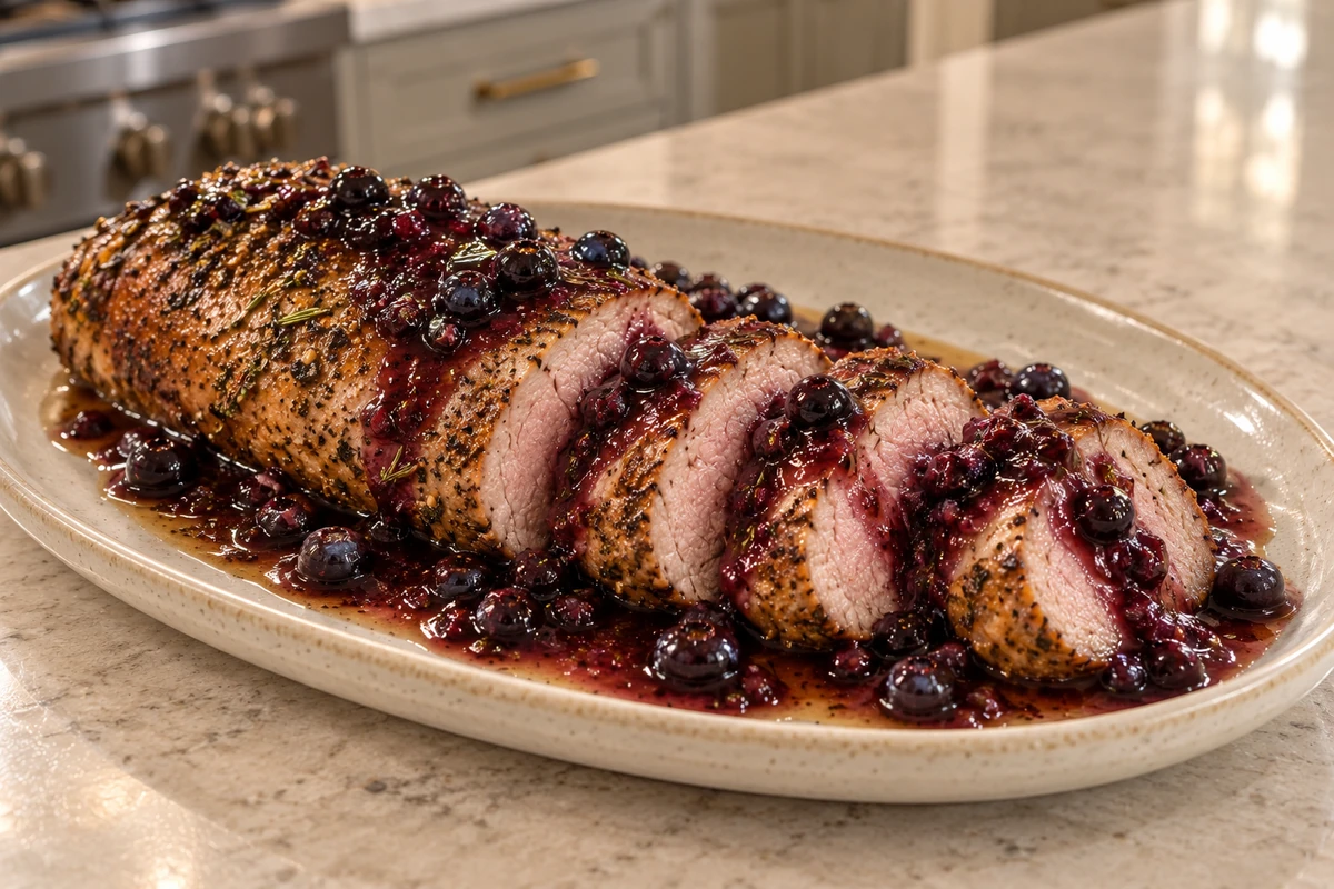 Pork tenderloin with honey blueberry sauce for Full GAPS