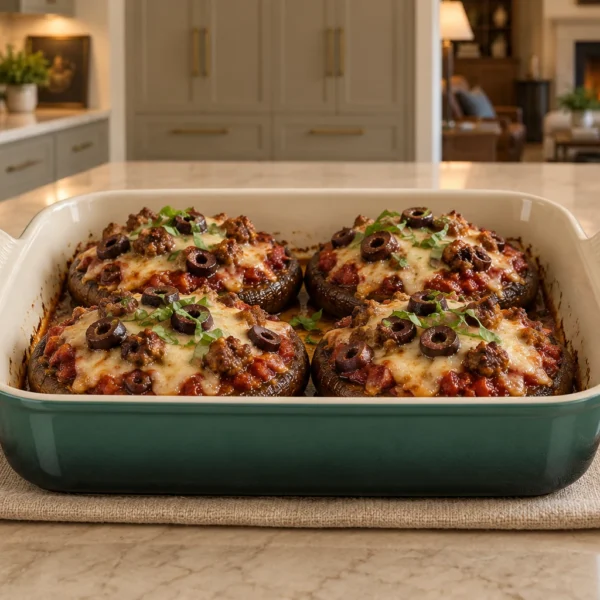 Four baked Portobello Mushroom Pizzas for Full GAPS in the WFLI Photo House