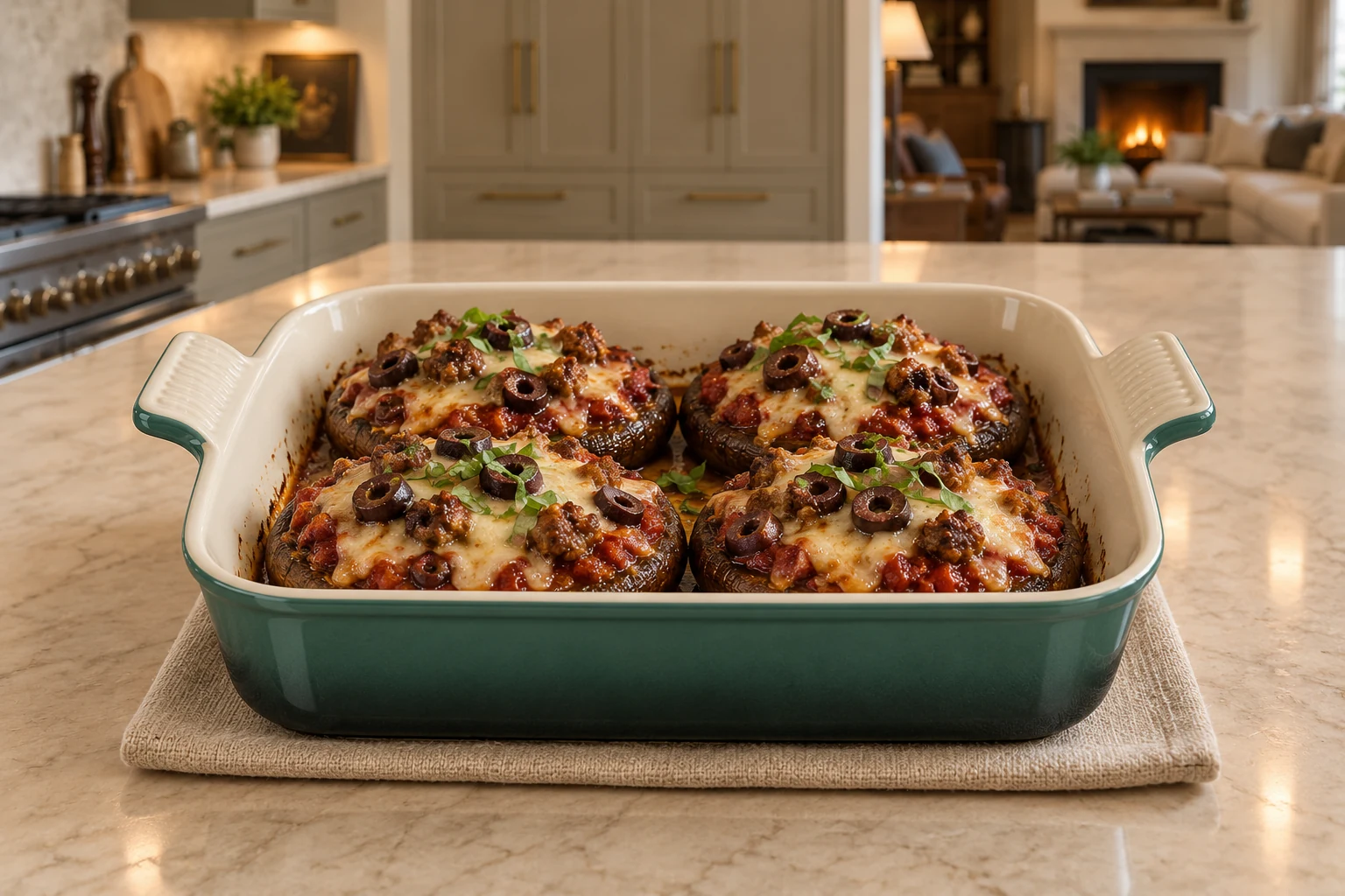 Four baked Portobello Mushroom Pizzas for Full GAPS in the WFLI Photo House