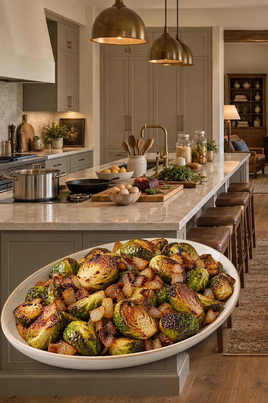 Roasted Brussels Sprouts With Crispy Onions for Full GAPS