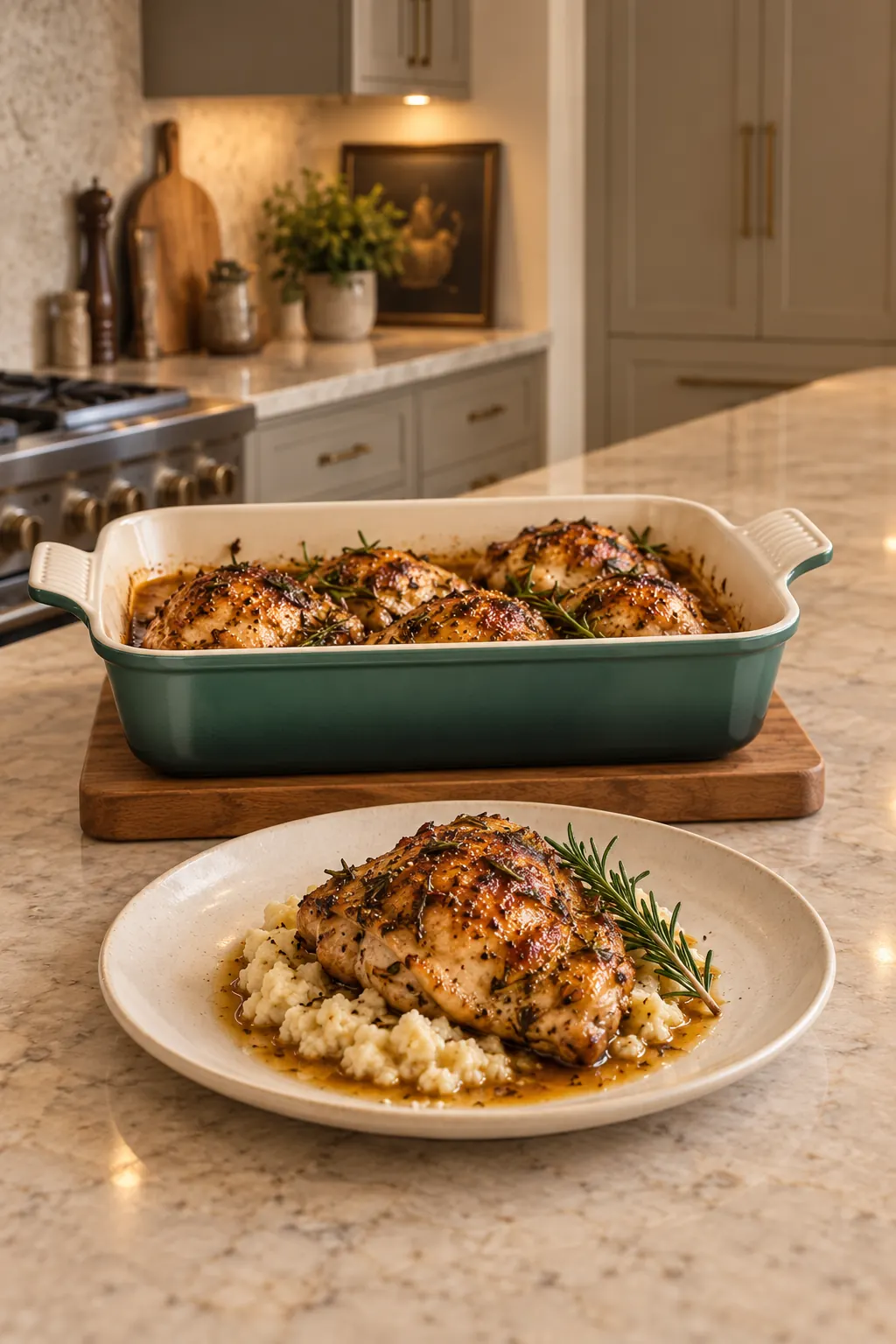 Rosemary Honey Chicken with Smashed Cauliflower for Full GAPS