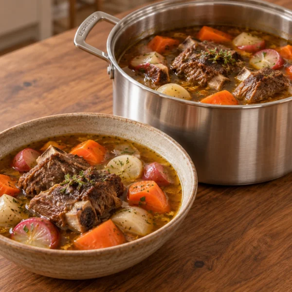 Seed-free Full GAPS Middle Eastern beef stew with short ribs, turnips, radishes, and carrots