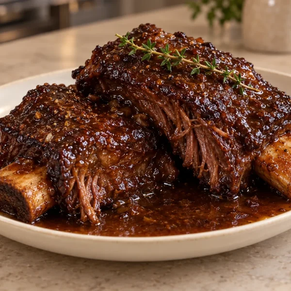 Fork-tender star-anise braised beef short ribs with reduced beef-stock sauce for Full GAPS