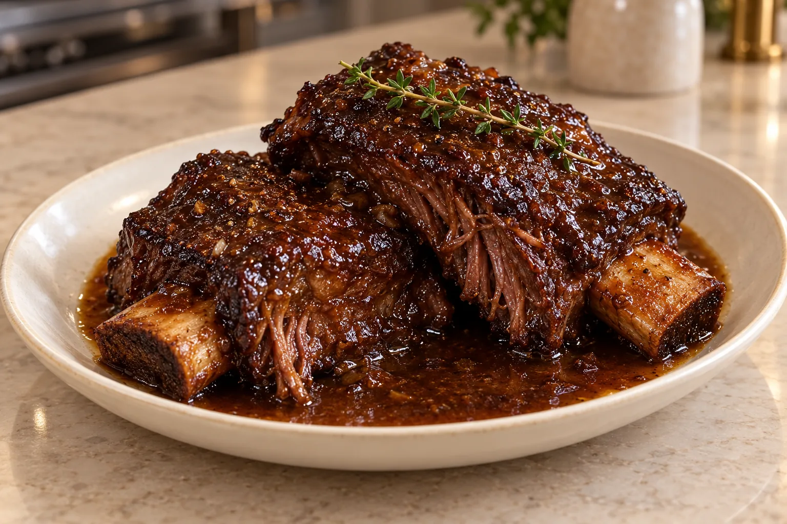 Fork-tender star-anise braised beef short ribs with reduced beef-stock sauce for Full GAPS