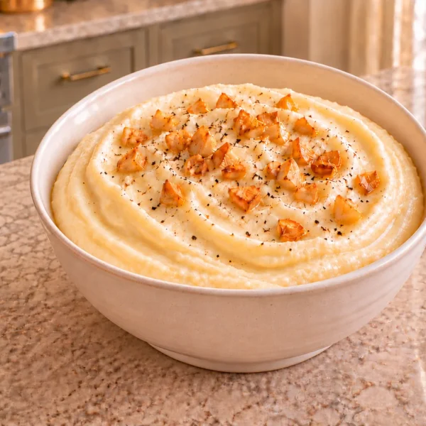 Smooth toasted garlic cauliflower whip for Full GAPS in the WFLI kitchen