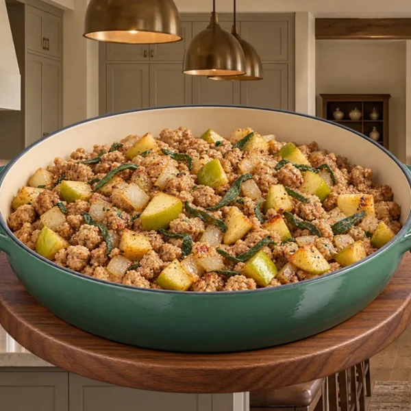 Turkey Apple and Onion Hash for Full GAPS in an Artichaut braiser