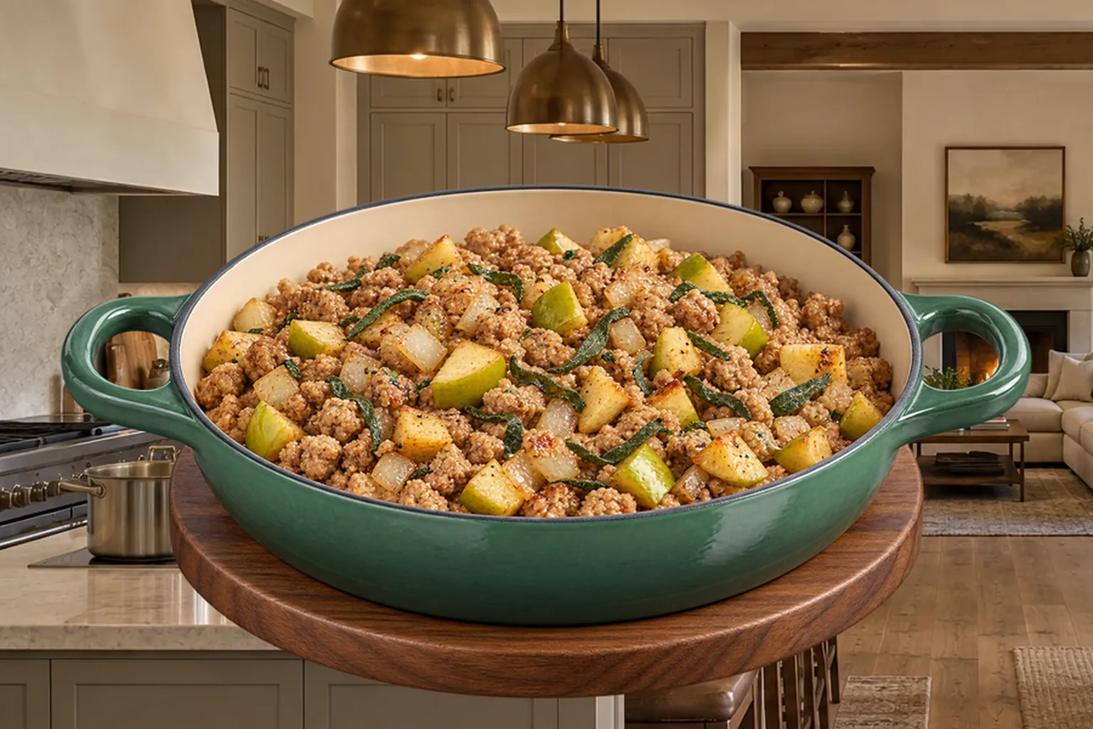 Turkey Apple and Onion Hash for Full GAPS in an Artichaut braiser