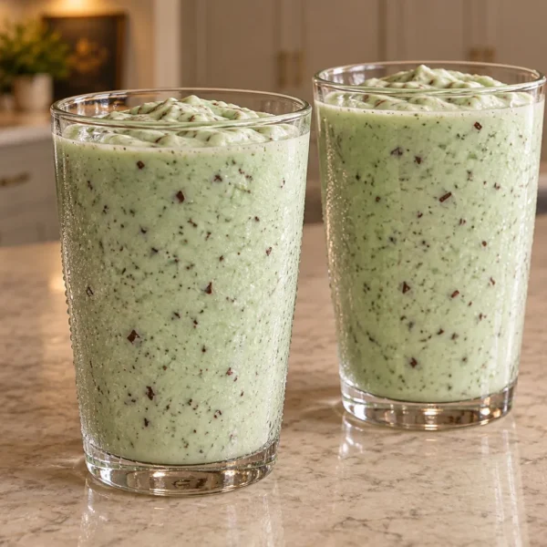 Two mint chocolate chip coconut milkshakes for Later Full GAPS