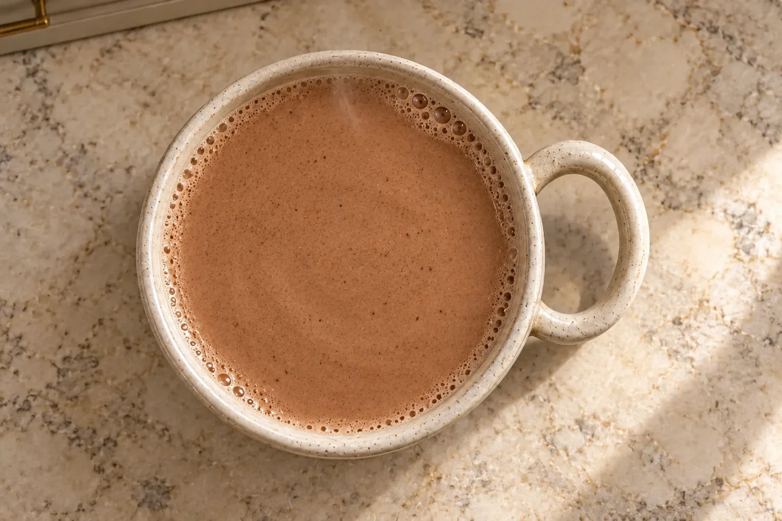 Warm mocha eggnog for Later Full GAPS in an ivory mug